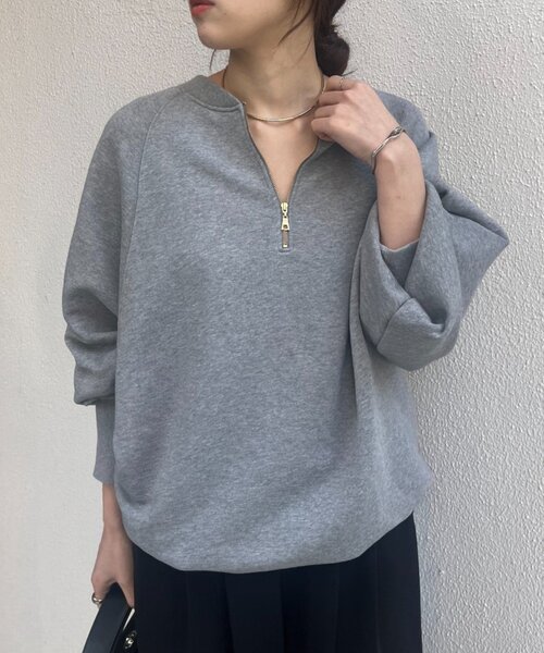 SHENERY（シーナリー）の「2WAYジップスウェット（スウェット・レディース・グレー/オフホワイト/ネイビー・FREE）」の2枚目の写真