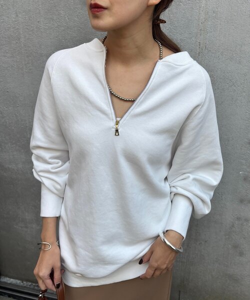 SHENERY（シーナリー）の「2WAYジップスウェット（スウェット・レディース・グレー/オフホワイト/ネイビー・FREE）」の9枚目の写真