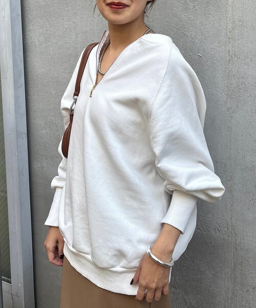 SHENERY（シーナリー）の「2WAYジップスウェット（スウェット・レディース・グレー/オフホワイト/ネイビー・FREE）」の10枚目の写真