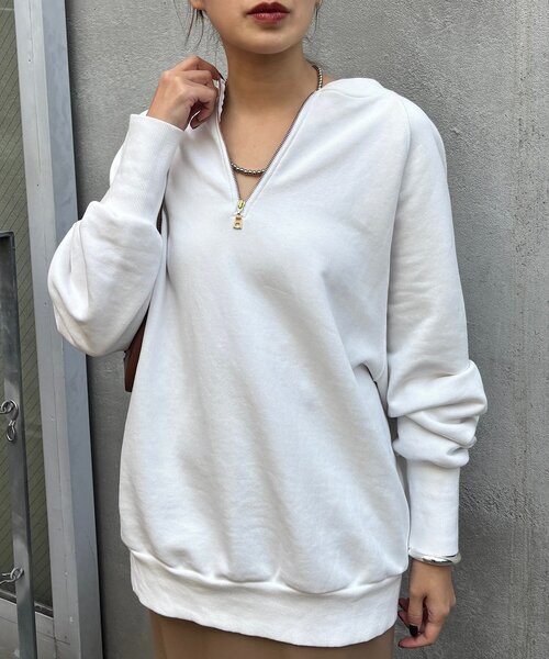 SHENERY（シーナリー）の「2WAYジップスウェット（スウェット・レディース・グレー/オフホワイト/ネイビー・FREE）」の11枚目の写真