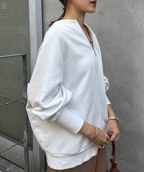 SHENERY（シーナリー）の「2WAYジップスウェット（スウェット・レディース・グレー/オフホワイト/ネイビー・FREE）」の13枚目の写真