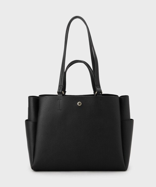 OPAQUE.CLIP（オペークドットクリップ）の「シュリンク合皮大容量トートバッグ【人間工学／軽量／A4サイズ対応／2WAY】（トートバッグ・レディース・ベージュ/ナチュラル/ブラック・00）」の12枚目の写真