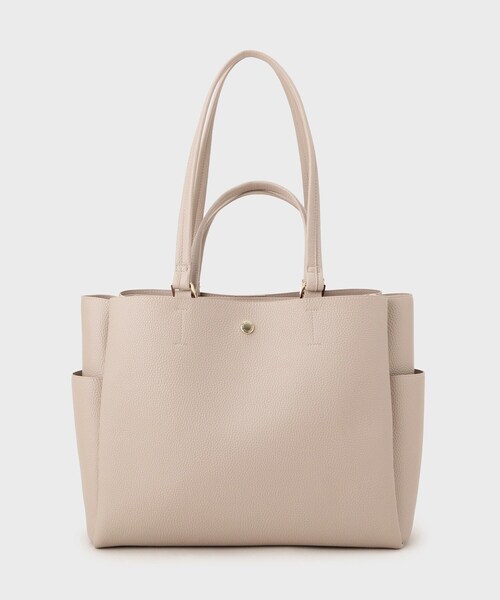 OPAQUE.CLIP（オペークドットクリップ）の「シュリンク合皮大容量トートバッグ【人間工学／軽量／A4サイズ対応／2WAY】（トートバッグ・レディース・ベージュ/ナチュラル/ブラック・00）」の13枚目の写真