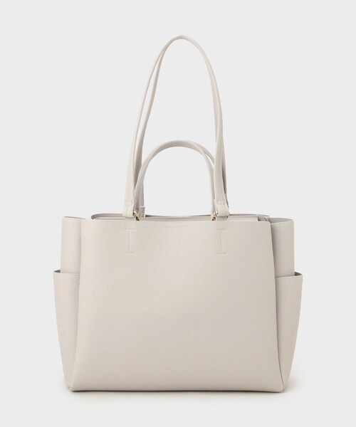 OPAQUE.CLIP（オペークドットクリップ）の「シュリンク合皮大容量トートバッグ【人間工学／軽量／A4サイズ対応／2WAY】（トートバッグ・レディース・ベージュ/ナチュラル/ブラック・00）」の16枚目の写真