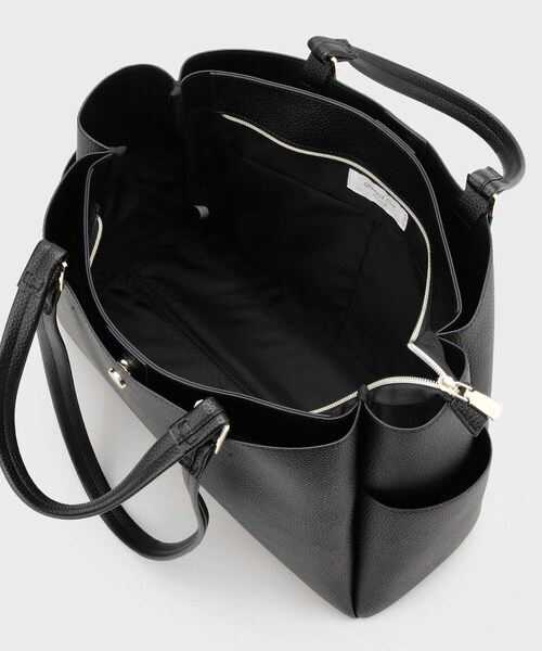 OPAQUE.CLIP（オペークドットクリップ）の「シュリンク合皮大容量トートバッグ【人間工学／軽量／A4サイズ対応／2WAY】（トートバッグ・レディース・ベージュ/ナチュラル/ブラック・00）」の20枚目の写真