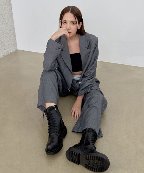 SHOEHI（シューハイ）の「ビアンカレースアップワーカーブーツ B1515 (3カラー)（ブーツ・レディース・ブラック・23cm/23.5cm/24cm/24.5cm/25cm/22.5cm）」の6枚目の写真