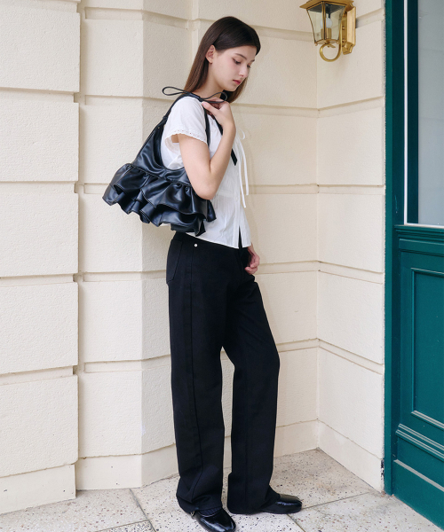 ALKI ALKA(アルキアルカ)の「Wide Cotton Pants (Black)(その他パンツ・レディース・ブラック・SMALL/MEDIUM)」の2枚目の写真
