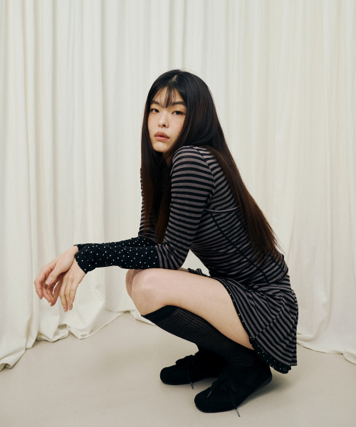 MIHEV(ミヘブ)の「レイヤードストライプロングスリーブ(Tシャツ/カットソー・レディース・その他・MEDIUM/LARGE)」の7枚目の写真