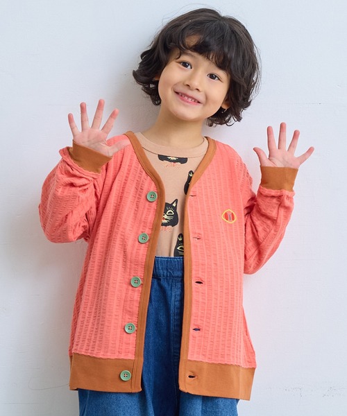 MARKEY'S(マーキーズ)の「ニットサッカーカーディガン(カーディガン/ボレロ・キッズ・オレンジ/グリーン/ブルー/クリーム・80/90/95/100/110/120/130/140/150)」の11枚目の写真