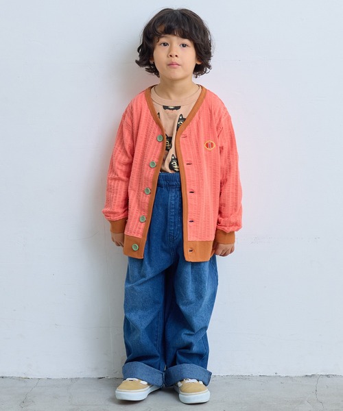 MARKEY'S(マーキーズ)の「ニットサッカーカーディガン(カーディガン/ボレロ・キッズ・オレンジ/グリーン/ブルー/クリーム・80/90/95/100/110/120/130/140/150)」の14枚目の写真