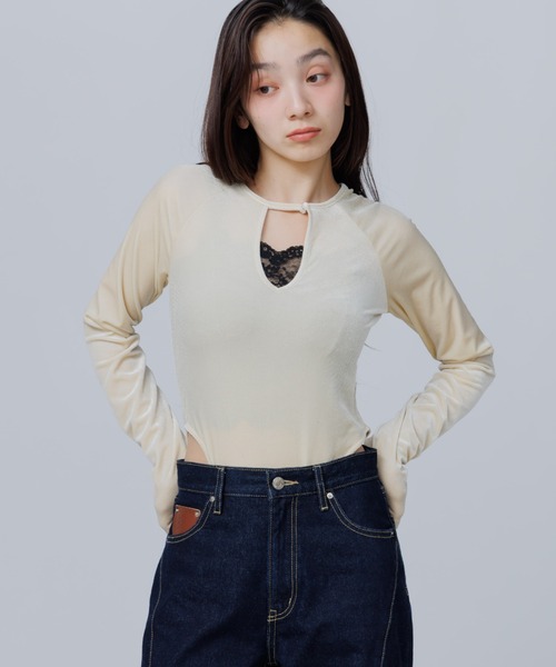 【SENEEセニー】デコルテカットボディスーツ decollete cut-out bodysuit（デコルテカットボディースーツ）（T