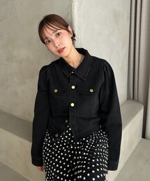 mystic | 【@sktnnm企画】金ボタンデニムパフジャケット(ブルゾン)