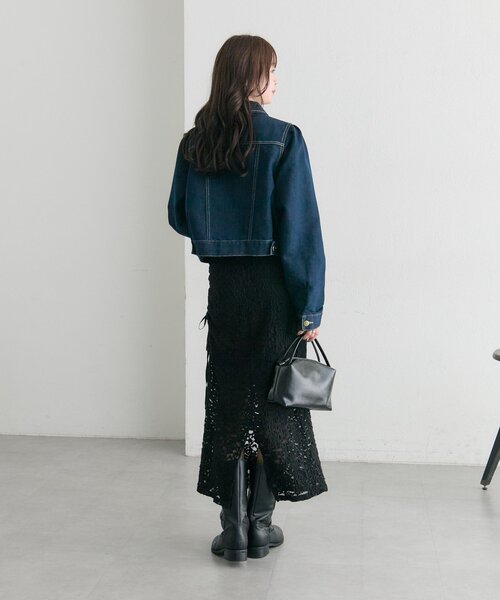 mystic(ミスティック)の「【@sktnnm企画】金ボタンデニムパフジャケット(ブルゾン・レディース・ネイビー/ブラック・FREE)」の8枚目の写真