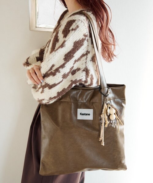 Kastane(カスタネ)の「【A4サイズ】マルチトートBAG(トートバッグ・レディース・グレー/ブラウン/ベージュ・FREE)」の2枚目の写真