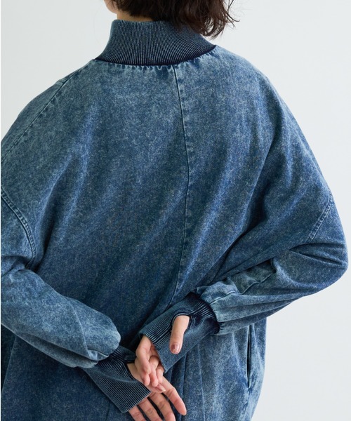 A.D.C.L.（エーディーシーエル）の「ハーフジップ デニム ロングワンピース サムホール付き（ワンピース・レディース・ブラック/ブルー・L/M）」の20枚目の写真