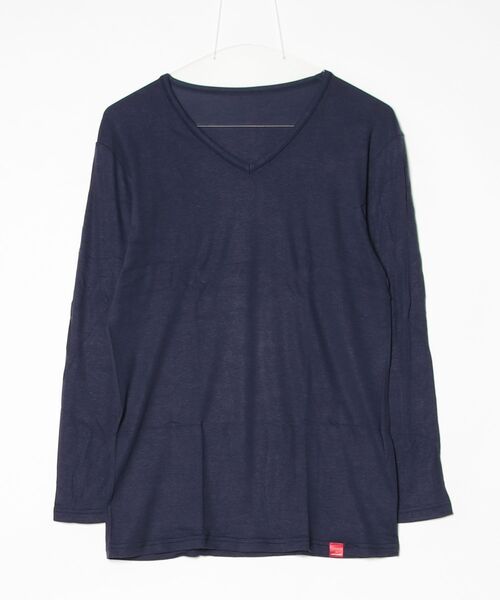 GUNZE(グンゼ)の「GUNZE グンゼ HOTMAGIC 薄手 9分袖シャツ クルーネック Vネック(Tシャツ/カットソー・メンズ・ブラック系その他/ホワイト系2/ネイビー/ブルー系2/ブラック/オフホワイト・LARGE/MEDIUM/X-LARGE)」の6枚目の写真