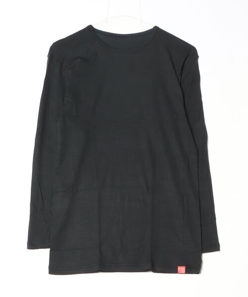 GUNZE(グンゼ)の「GUNZE グンゼ HOTMAGIC 薄手 9分袖シャツ クルーネック Vネック(Tシャツ/カットソー・メンズ・ブラック系その他/ホワイト系2/ネイビー/ブルー系2/ブラック/オフホワイト・LARGE/MEDIUM/X-LARGE)」の1枚目の写真