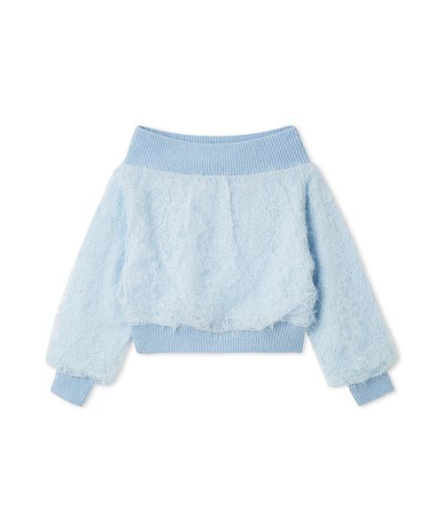 SNIDEL（スナイデル）の「ストラクチャーレースニット（ニット/セーター・レディース・ライトブルー/ブラック/アイボリー・F）」の3枚目の写真