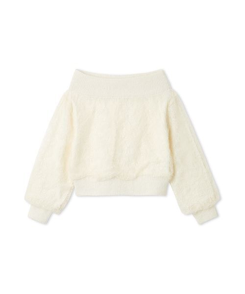 SNIDEL（スナイデル）の「ストラクチャーレースニット（ニット/セーター・レディース・ライトブルー/ブラック/アイボリー・F）」の4枚目の写真