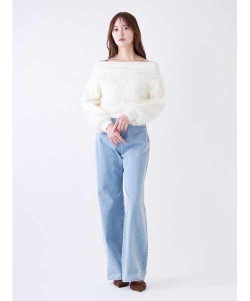 SNIDEL（スナイデル）の「ストラクチャーレースニット（ニット/セーター・レディース・ライトブルー/ブラック/アイボリー・F）」の11枚目の写真