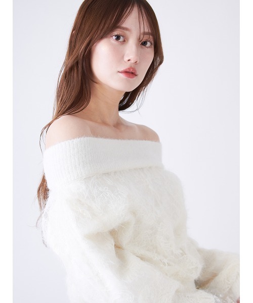 SNIDEL（スナイデル）の「ストラクチャーレースニット（ニット/セーター・レディース・ライトブルー/ブラック/アイボリー・F）」の12枚目の写真