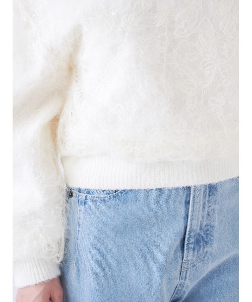 SNIDEL（スナイデル）の「ストラクチャーレースニット（ニット/セーター・レディース・ライトブルー/ブラック/アイボリー・F）」の6枚目の写真