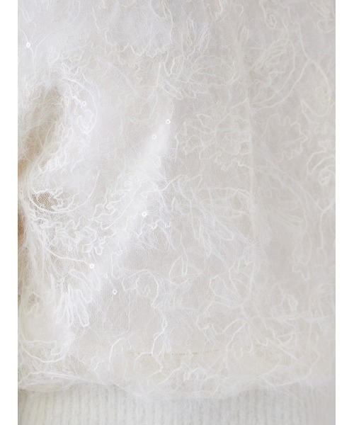 SNIDEL（スナイデル）の「ストラクチャーレースニット（ニット/セーター・レディース・ライトブルー/ブラック/アイボリー・F）」の5枚目の写真