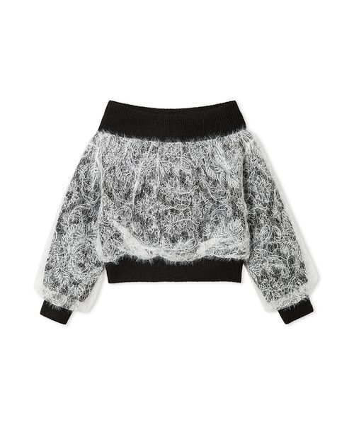 SNIDEL(スナイデル)の「ストラクチャーレースニット(ニット/セーター・レディース・ライトブルー/ブラック/アイボリー・F)」の14枚目の写真