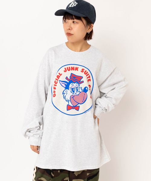 RNA（アールエヌエー）の「M2619 ウルフプリントロンT（Tシャツ/カットソー・レディース・ホワイト/アッシュグレー/ブラック・MEDIUM）」の10枚目の写真