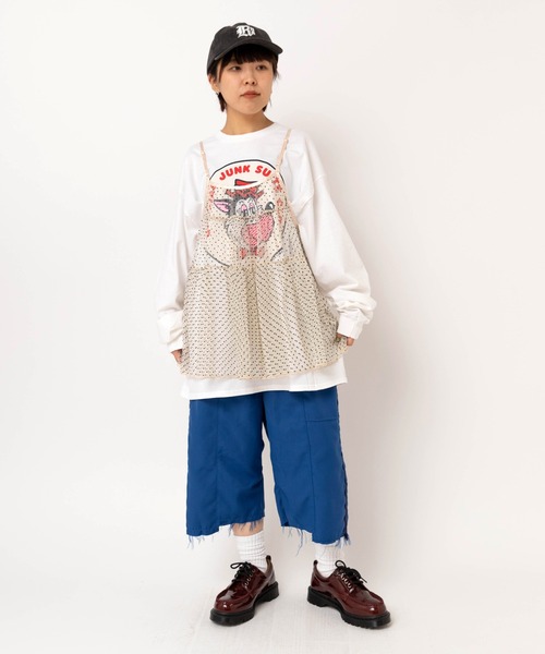 RNA（アールエヌエー）の「M2619 ウルフプリントロンT（Tシャツ/カットソー・レディース・ホワイト/アッシュグレー/ブラック・MEDIUM）」の13枚目の写真