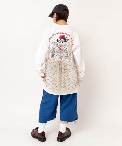 RNA（アールエヌエー）の「M2619 ウルフプリントロンT（Tシャツ/カットソー・レディース・ホワイト/アッシュグレー/ブラック・MEDIUM）」の15枚目の写真