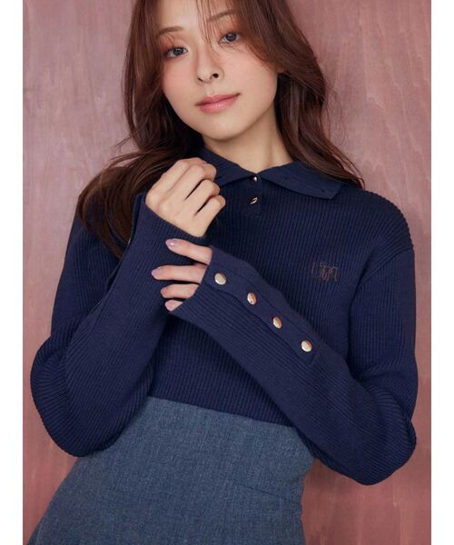 MERCURYDUO（マーキュリーデュオ）の「U.S. POLO ASSN.別注 リブハイネックニット（ニット/セーター・レディース・アイボリー/ネイビー/ラベンダー・FREE）」の4枚目の写真