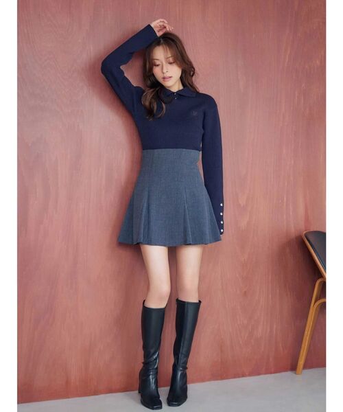 MERCURYDUO（マーキュリーデュオ）の「U.S. POLO ASSN.別注 リブハイネックニット（ニット/セーター・レディース・アイボリー/ネイビー/ラベンダー・FREE）」の6枚目の写真