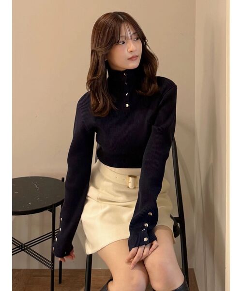 MERCURYDUO（マーキュリーデュオ）の「U.S. POLO ASSN.別注 リブハイネックニット（ニット/セーター・レディース・アイボリー/ネイビー/ラベンダー・FREE）」の8枚目の写真