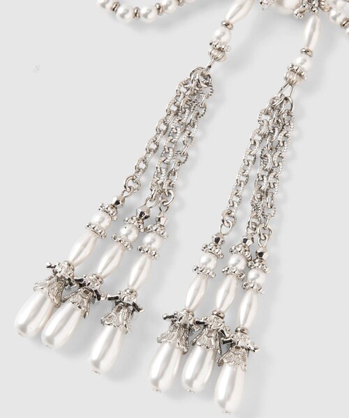 STUDIOUS（ステュディオス）の「【tanakadaisuke/タナカダイスケ】pearl ribbon chain necklace/ネックレス/クリスタル/ビジュー/リボン（ネックレス・レディース・ホワイト・FREE）」の13枚目の写真