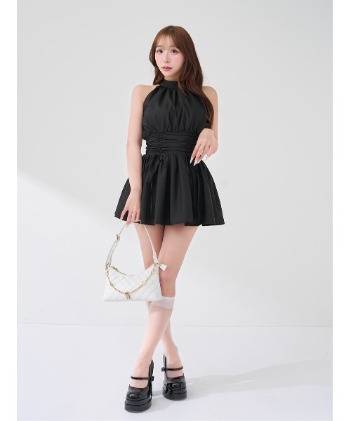 アメスリギャザーフレアミニワンピース（ワンピース）｜Darich