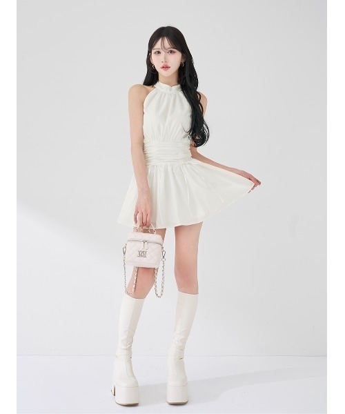 アメスリギャザーフレアミニワンピース（ワンピース）｜Darich