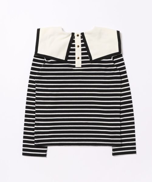 maarook(マルーク)の「天竺2配ボーダーセーラー長袖Tシャツ(Tシャツ/カットソー・キッズ・ブルー/ブラック・150cm/160cm/140cm)」の3枚目の写真