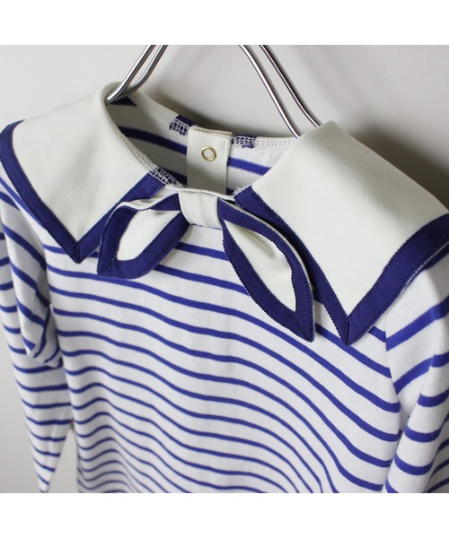 maarook(マルーク)の「天竺2配ボーダーセーラー長袖Tシャツ(Tシャツ/カットソー・キッズ・ブルー/ブラック・150cm/160cm/140cm)」の20枚目の写真