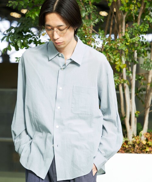 City Ambient Products（シティアンビエントプロダクツ）の「City Ambient Products: レギュラー ボイル ソリッド ロング スリーブ シャツ（シャツ/ブラウス・メンズ・ライトブルー/クリーム・SMALL/LARGE/MEDIUM）」の3枚目の写真