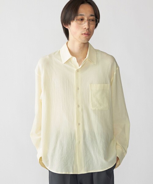 City Ambient Products（シティアンビエントプロダクツ）の「City Ambient Products: レギュラー ボイル ソリッド ロング スリーブ シャツ（シャツ/ブラウス・メンズ・ライトブルー/クリーム・SMALL/LARGE/MEDIUM）」の6枚目の写真