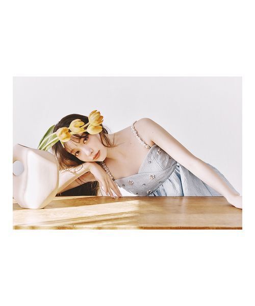 LILY BROWN（リリーブラウン）の「[L.B CANDY STOCK]ビッグリボンビジューペプラムトップス（キャミソール・レディース・アイボリー/ブラック/ライトブルー・F）」の9枚目の写真