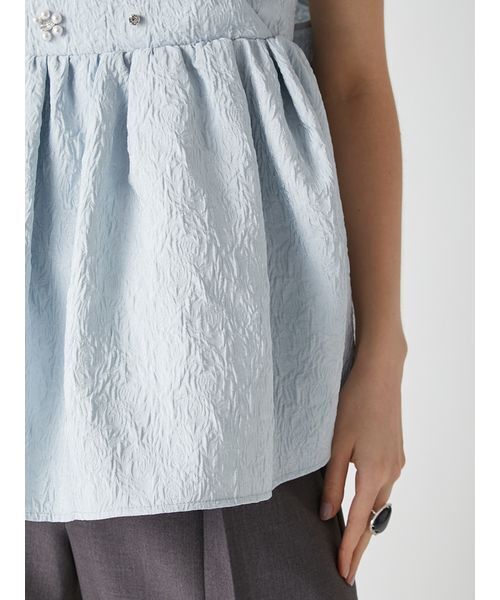 LILY BROWN（リリーブラウン）の「[L.B CANDY STOCK]ビッグリボンビジューペプラムトップス（キャミソール・レディース・アイボリー/ブラック/ライトブルー・F）」の17枚目の写真