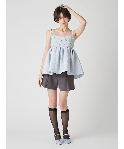 LILY BROWN（リリーブラウン）の「[L.B CANDY STOCK]ビッグリボンビジューペプラムトップス（キャミソール・レディース・アイボリー/ブラック/ライトブルー・F）」の20枚目の写真