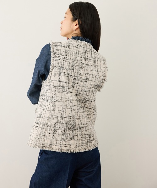 ROPE'（ロペ）の「ツイードVネックジレ（ベスト・レディース・サックスブルー/ホワイト系その他7・FREE）」の16枚目の写真