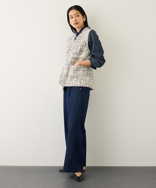 ROPE'（ロペ）の「ツイードVネックジレ（ベスト・レディース・サックスブルー/ホワイト系その他7・FREE）」の17枚目の写真