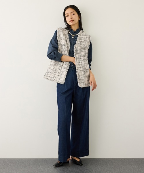 ROPE'（ロペ）の「ツイードVネックジレ（ベスト・レディース・サックスブルー/ホワイト系その他7・FREE）」の18枚目の写真