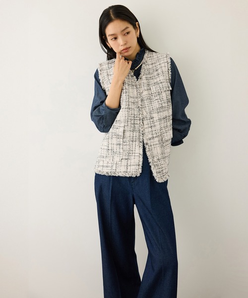 ROPE'（ロペ）の「ツイードVネックジレ（ベスト・レディース・サックスブルー/ホワイト系その他7・FREE）」の21枚目の写真