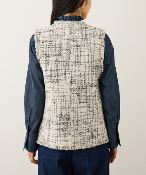 ROPE'（ロペ）の「ツイードVネックジレ（ベスト・レディース・サックスブルー/ホワイト系その他7・FREE）」の9枚目の写真