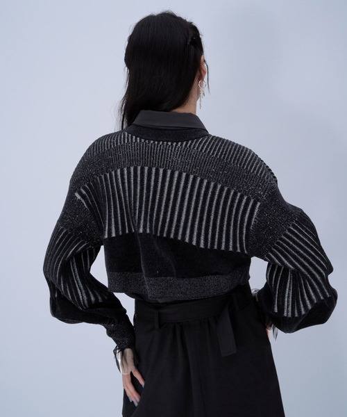 HARE（ハレ）の「ボレロニットカーディガン(HARE)（カーディガン/ボレロ・レディース・ブラック/パープル・FREE）」の8枚目の写真